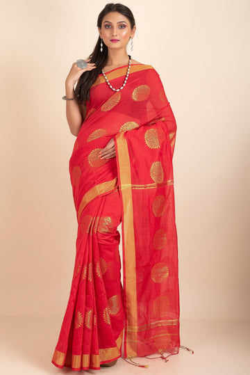 Unique Zari Woven Cotton Silk Saree Roposo Clout